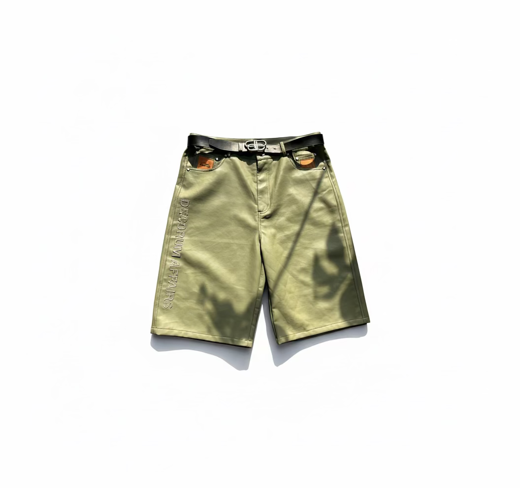 Affairs Leather Shorts (Matcha)
